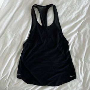 Nike dry fit black racer back tank size S mesh detail